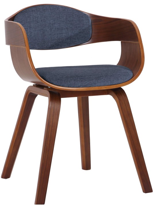 Stolička pre návštevníkov látka Kingston, orech/modrá