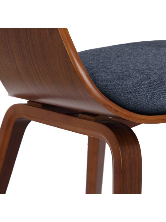 Stolička pre návštevníkov látka Kingston, orech/modrá