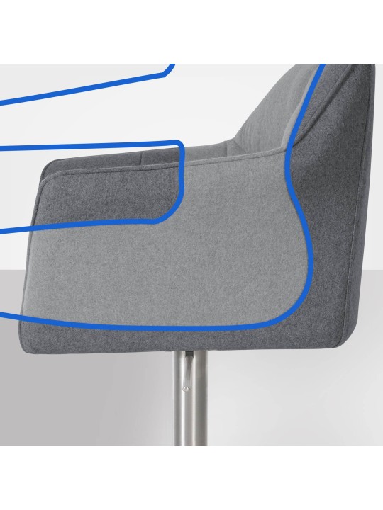 Barová stolička Damaso E filc, sivá