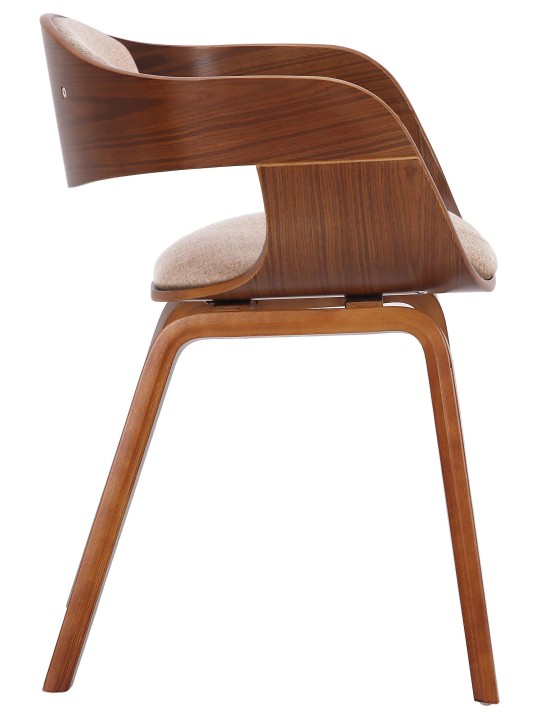 Sada 2 stoličiek látka Kingston, orech/krémová