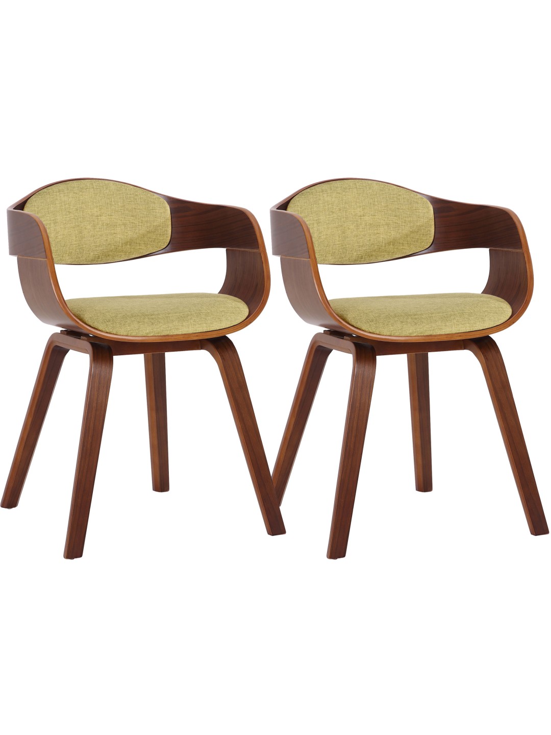 Sada 2 stoličiek látka Kingston, orech/svetlozelená