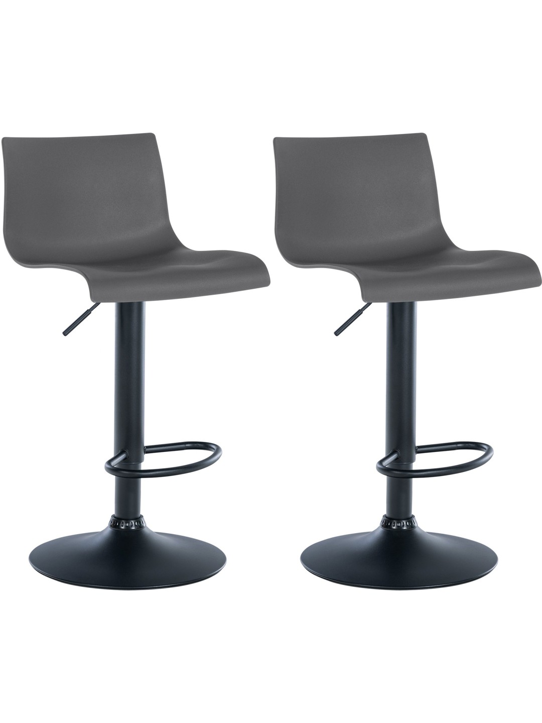 Sada 2 barových stoličiek Branford plast, sivá