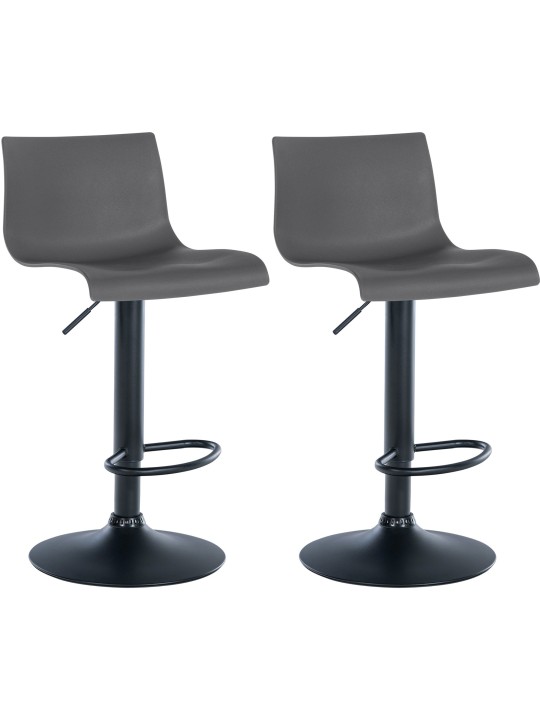 Sada 2 barových stoličiek Branford plast, sivá