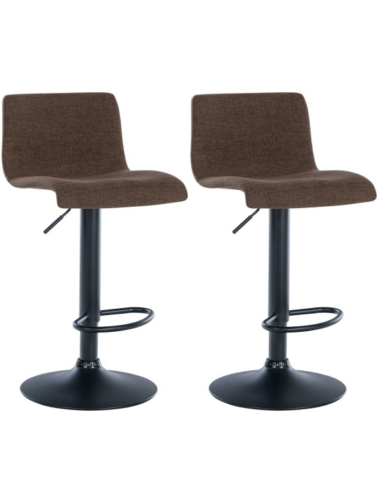 Sada 2 barových stoličiek Branford látka, hnedá