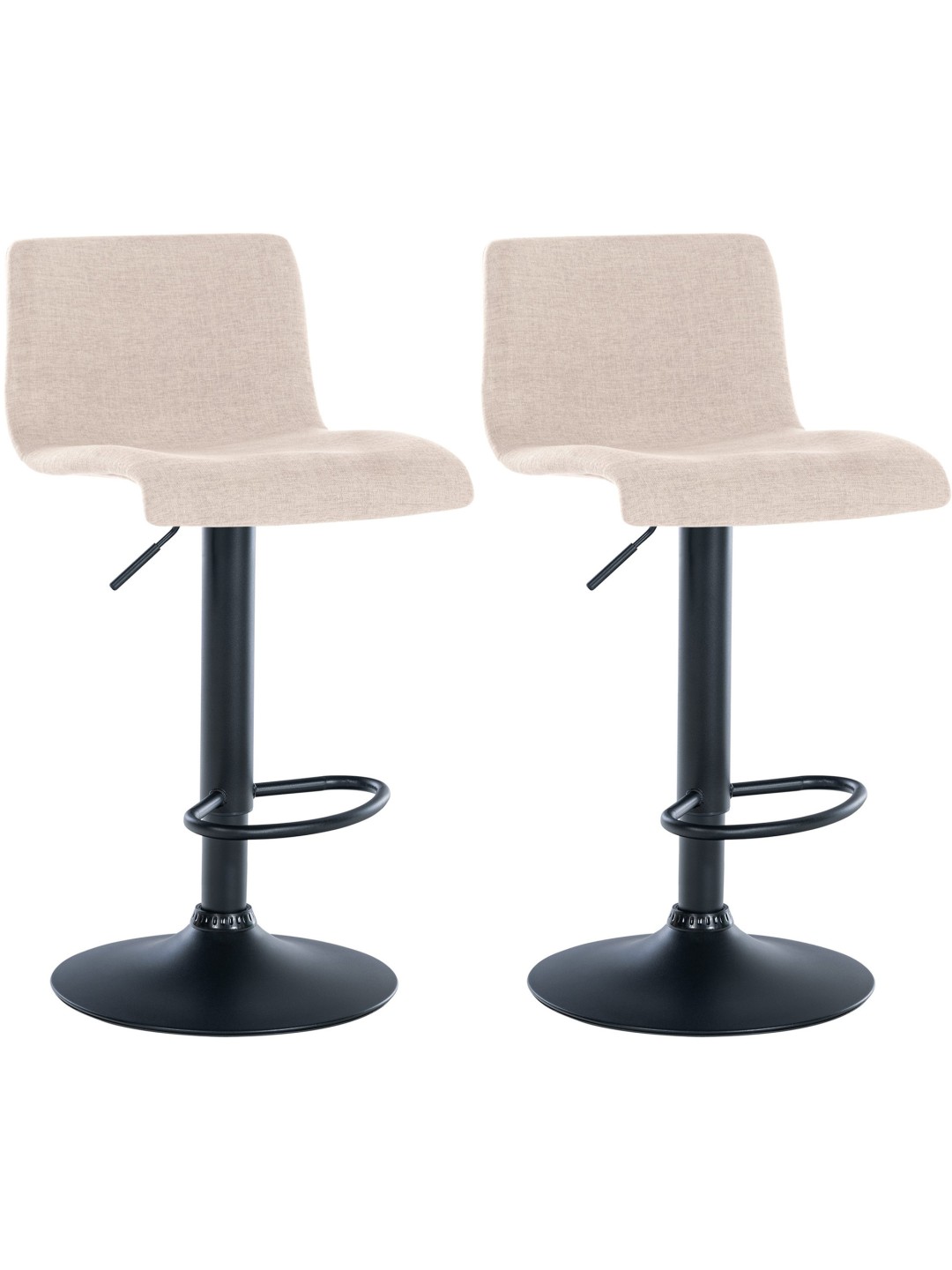 Sada 2 barových stoličiek Branford látka, krémová