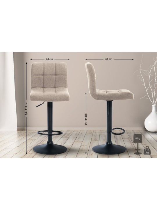 Sada 2 barových stoličiek Calma látka, krémová