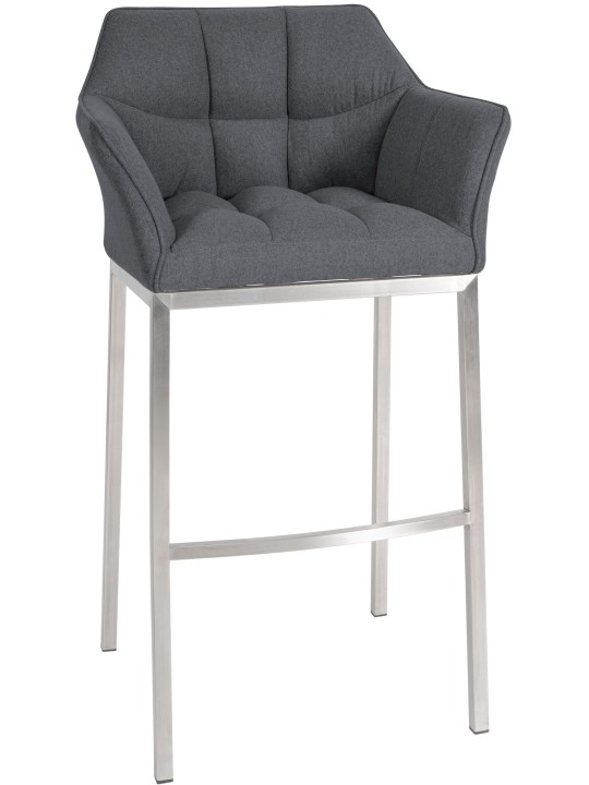 Barová stolička Damaso E filc so 4-stopovým rámom, sivá