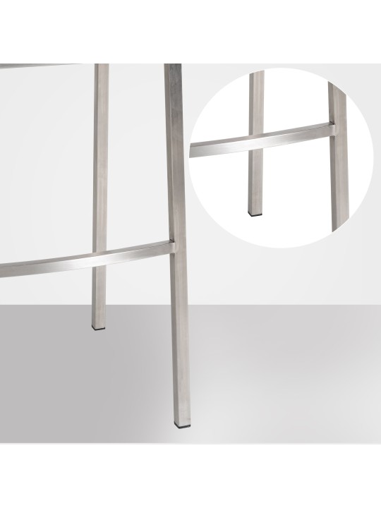 Barová stolička Damaso E filc so 4-stopovým rámom, sivá