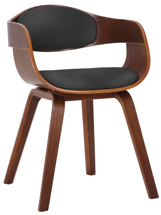 Stolička pre návštevníkov Kingston, orech/čierna