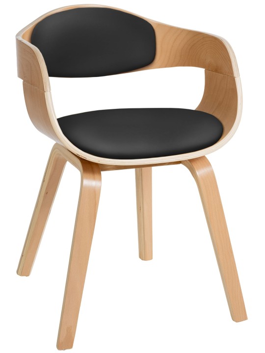 Stolička pre návštevníkov Kingston, prírodná/čierna