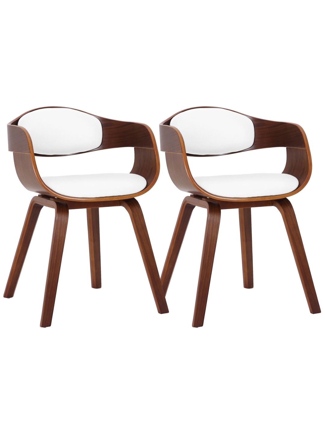 Sada 2 stoličiek Kingston z umelej kože, orech/biela