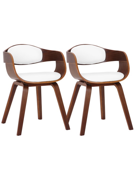 Sada 2 stoličiek Kingston z umelej kože, orech/biela