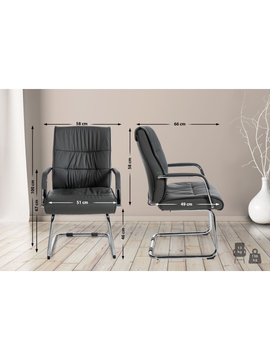 Stolička pre návštevníkov Sievert, sivá