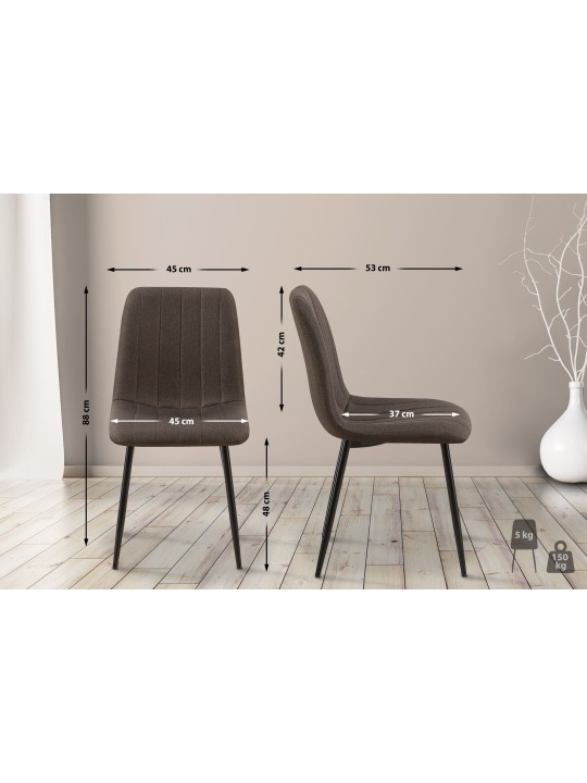 Stolička Dijon látka, hnedá