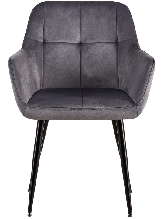 Sada 2 jedálenských stoličiek Emia velvet, sivá