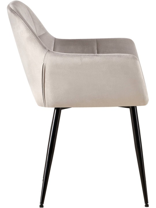 Sada 2 jedálenských stoličiek Emia velvet, svetlosivá