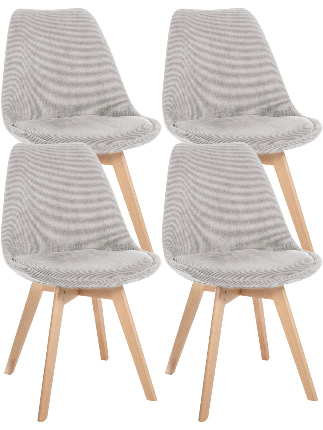 Sada 4 stoličiek Linares Cord, béžová