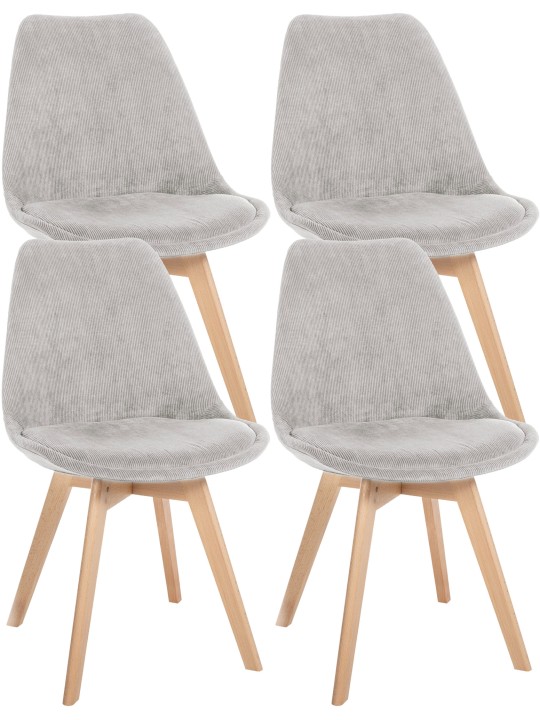 Sada 4 stoličiek Linares Cord, béžová