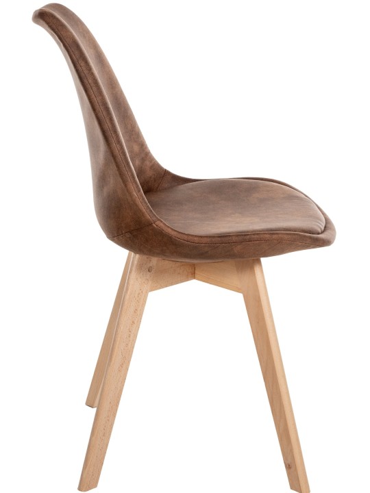 Sada 4 stoličiek Linares Vintage, hnedá