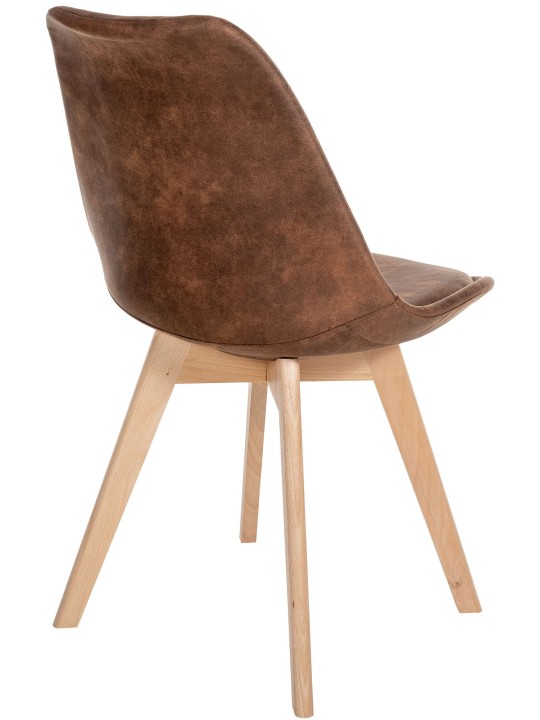 Sada 4 stoličiek Linares Vintage, hnedá