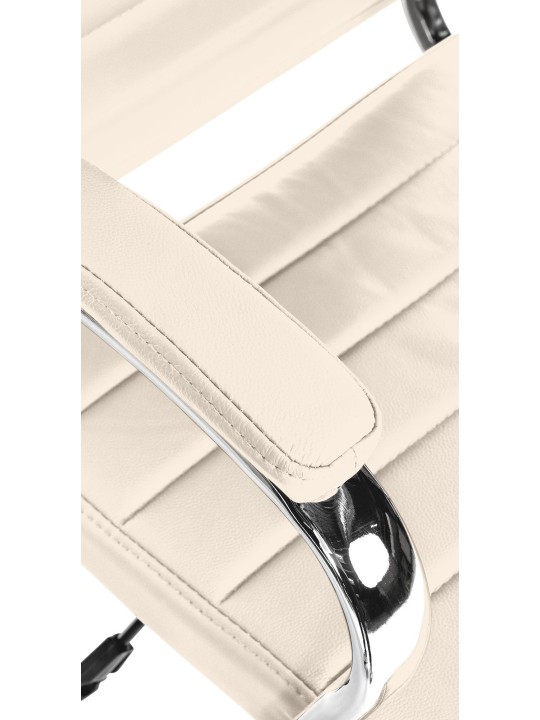 Kancelárska stolička Mollis pravá koža, krémová