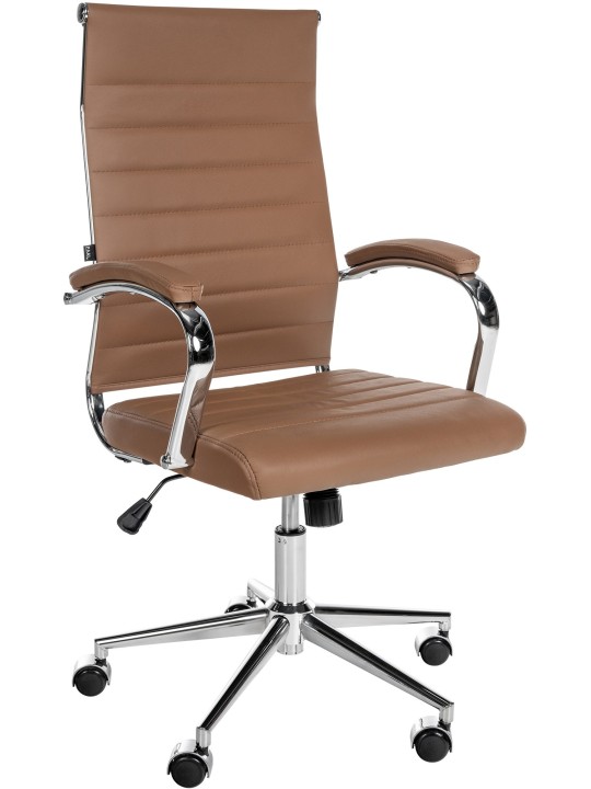 Kancelárska stolička Mollis pravá koža, svetlohnedá