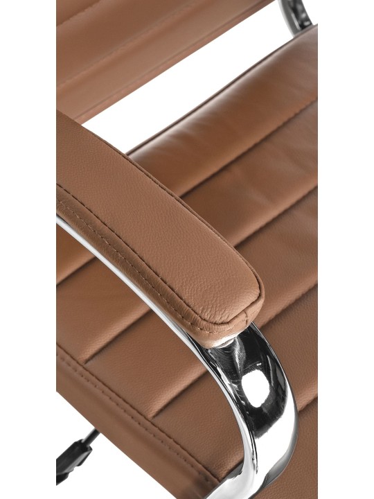 Kancelárska stolička Mollis pravá koža, svetlohnedá