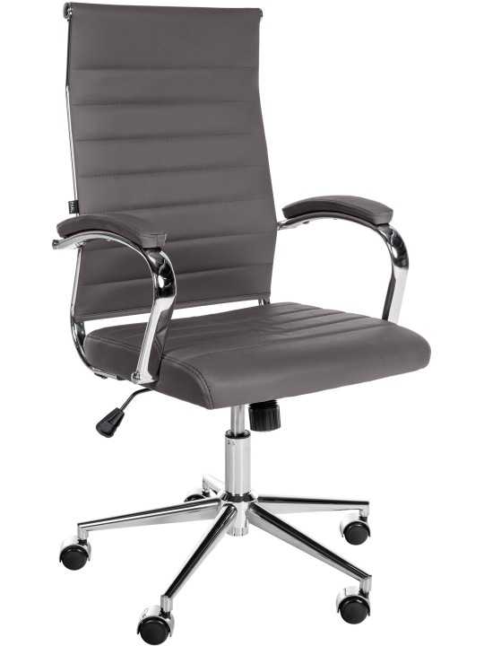 Kancelárska stolička Mollis pravá koža, sivá