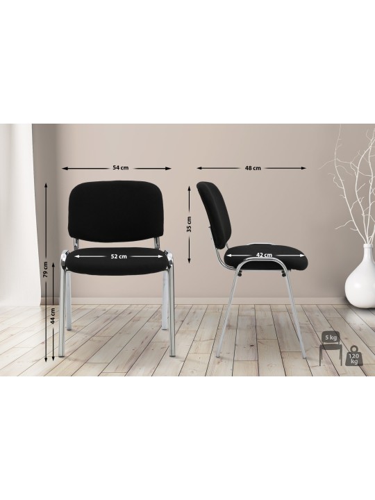 Stolička pre návštevy Ken C látka, čierna