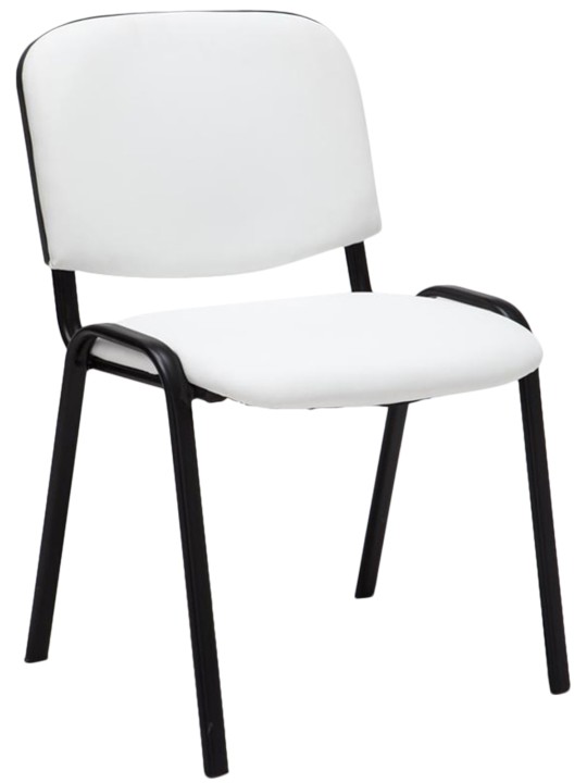 Kreslo pre návštevníkov Ken imitácia kože, biela