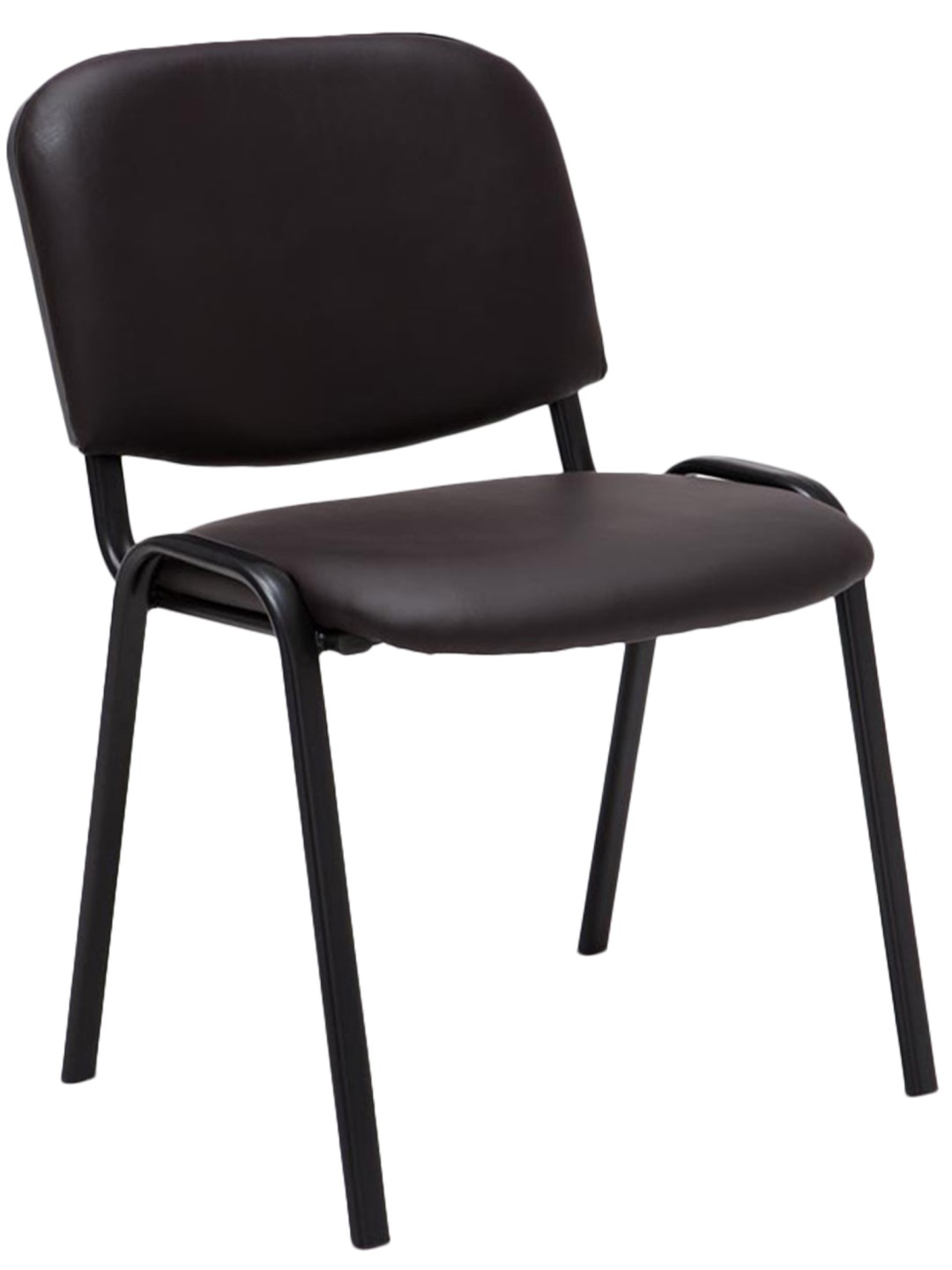 Kreslo pre návštevníkov Ken imitácia kože, hnedá