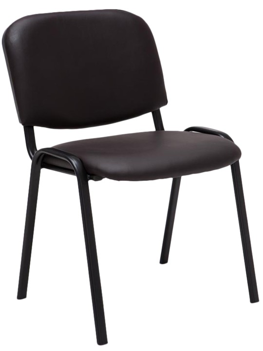 Kreslo pre návštevníkov Ken imitácia kože, hnedá