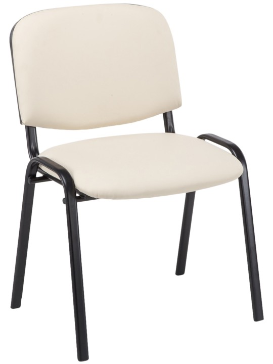 Kreslo pre návštevníkov Ken imitácia kože, krémová