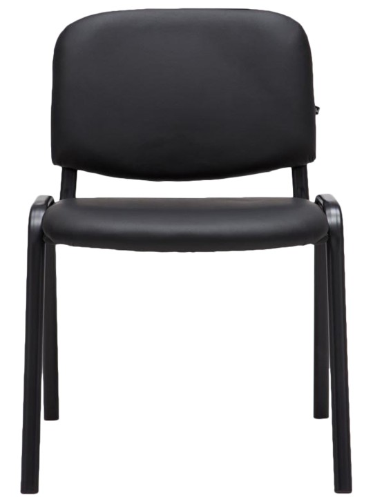 Kreslo pre návštevníkov Ken imitácia kože, čierna