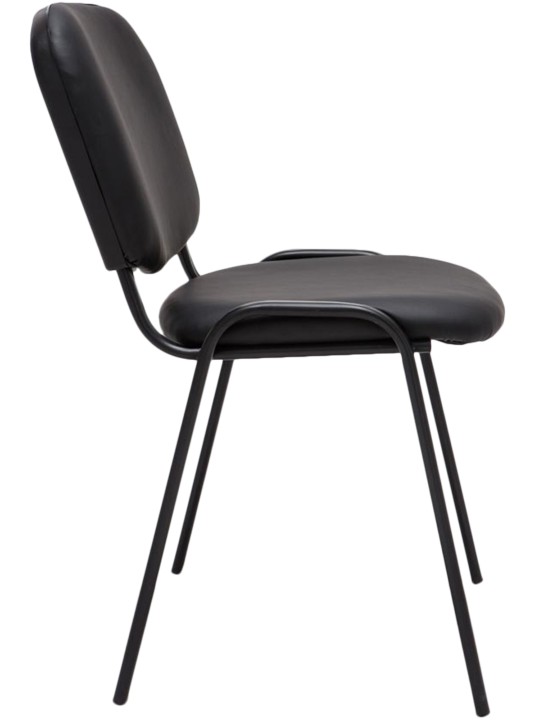 Kreslo pre návštevníkov Ken imitácia kože, čierna