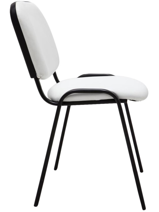 Kreslo pre návštevníkov Ken imitácia kože, biela