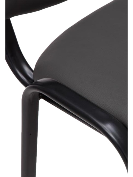 Kreslo pre návštevníkov Ken imitácia kože, sivá