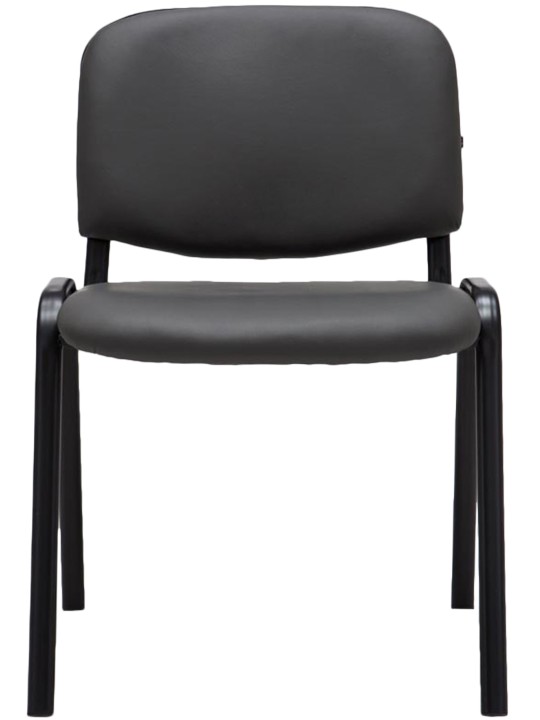 Kreslo pre návštevníkov Ken imitácia kože, sivá