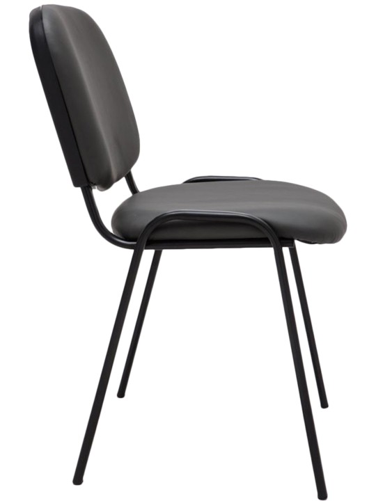 Kreslo pre návštevníkov Ken imitácia kože, sivá