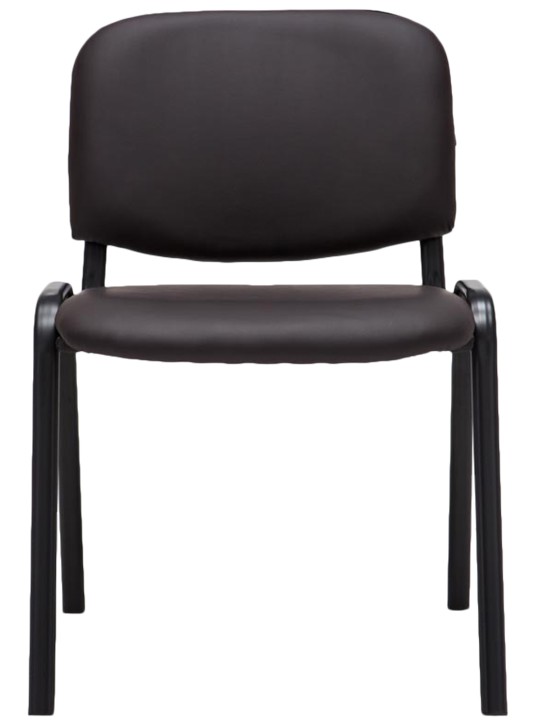 Kreslo pre návštevníkov Ken imitácia kože, hnedá