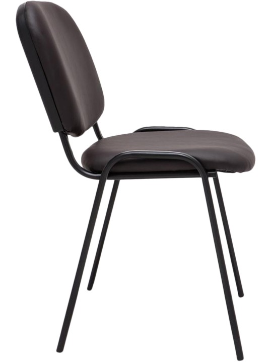 Kreslo pre návštevníkov Ken imitácia kože, hnedá