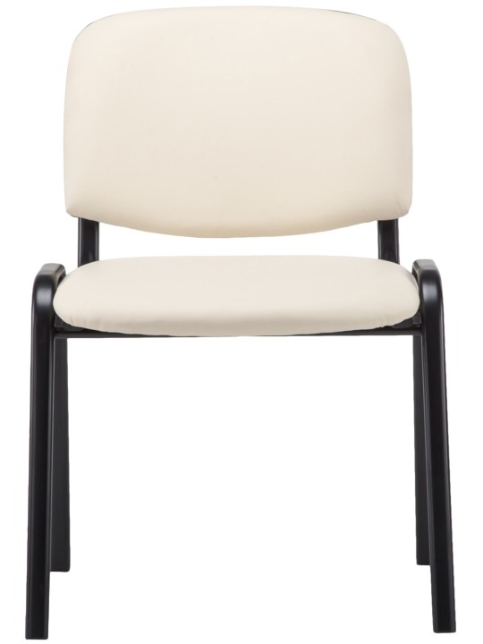 Kreslo pre návštevníkov Ken imitácia kože, krémová