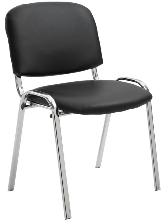 Kreslo pre návštevy Ken C z umelej kože, čierna