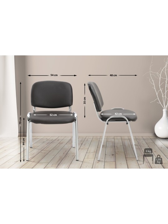 Kreslo pre návštevy Ken C z umelej kože, hnedá