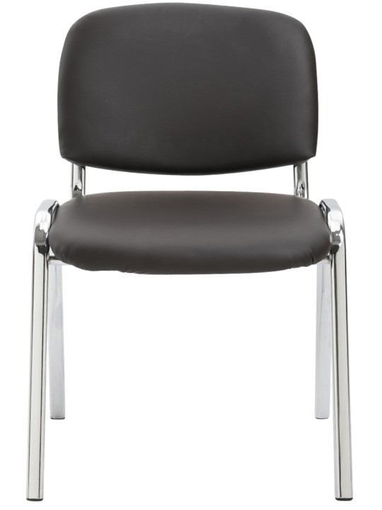 Kreslo pre návštevy Ken C z umelej kože, hnedá