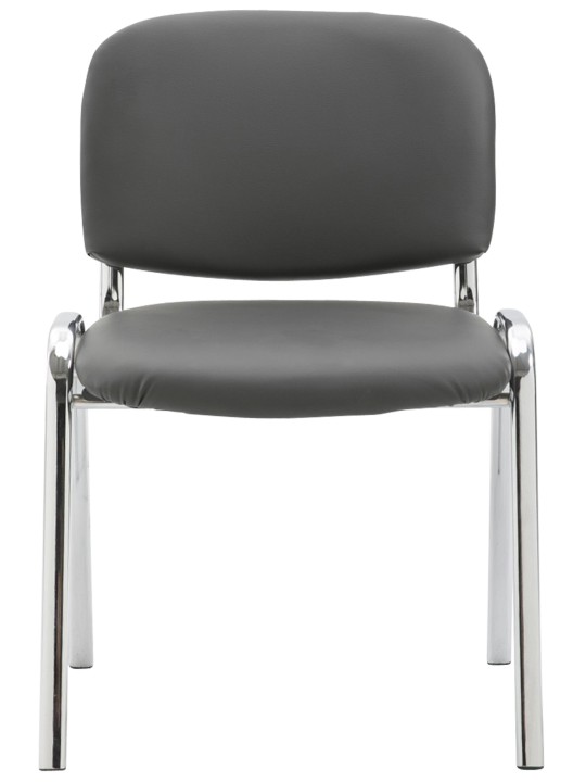 Kreslo pre návštevy Ken C z umelej kože, sivá