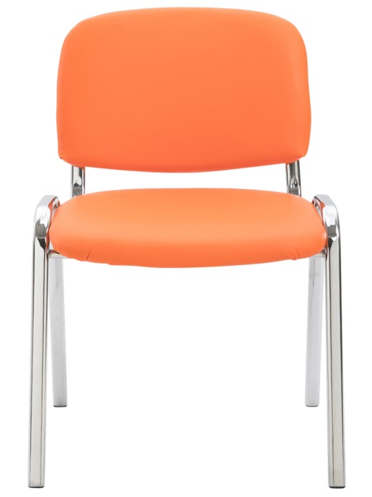 Kreslo pre návštevy Ken C z umelej kože, oranžová