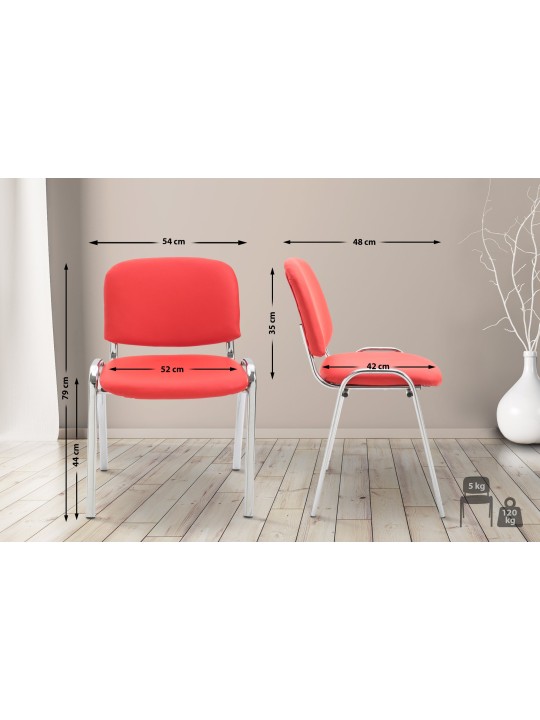 Kreslo pre návštevy Ken C z umelej kože, červená