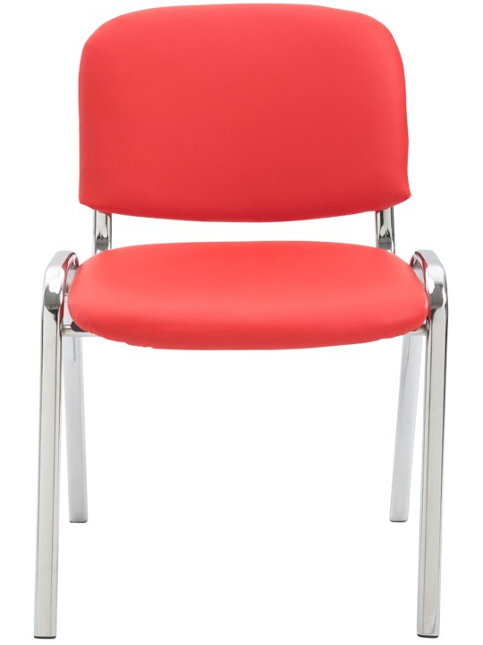 Kreslo pre návštevy Ken C z umelej kože, červená
