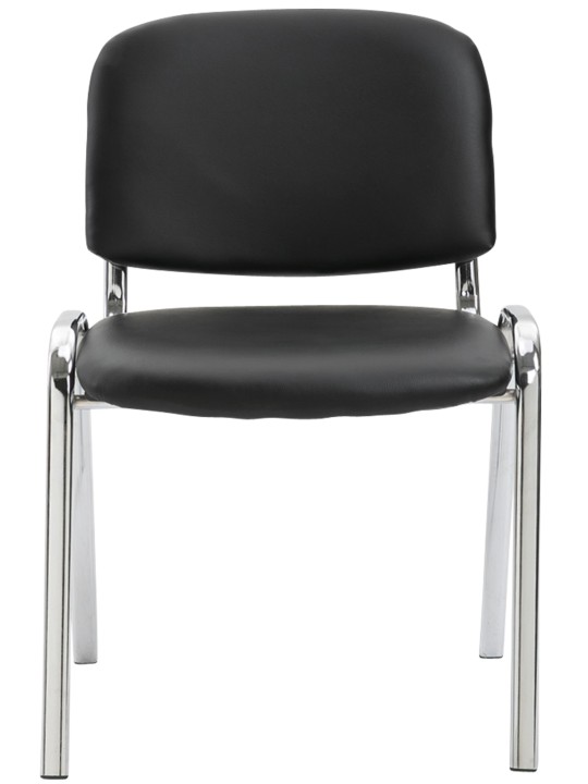 Kreslo pre návštevy Ken C z umelej kože, čierna